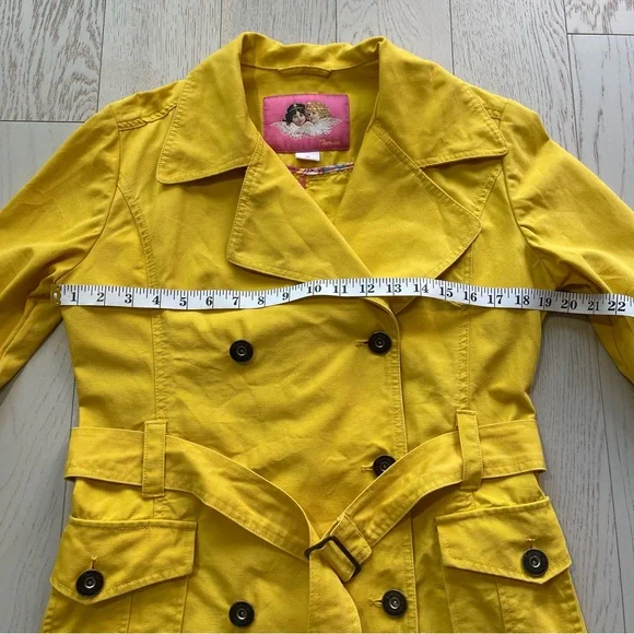 Vintage Y2K yellow fiorucci double breasted cotton canvas peacoat trench coat - Picture 13 of 17